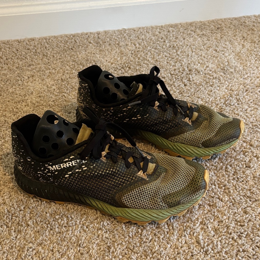 Merrell All Out Crush Women’s Trail Running Shoes Green Black Size 9.5